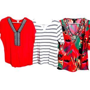 Women's Small 4 6 Tops Shirts Blouses Wholesale Bulk Lot of 3 S